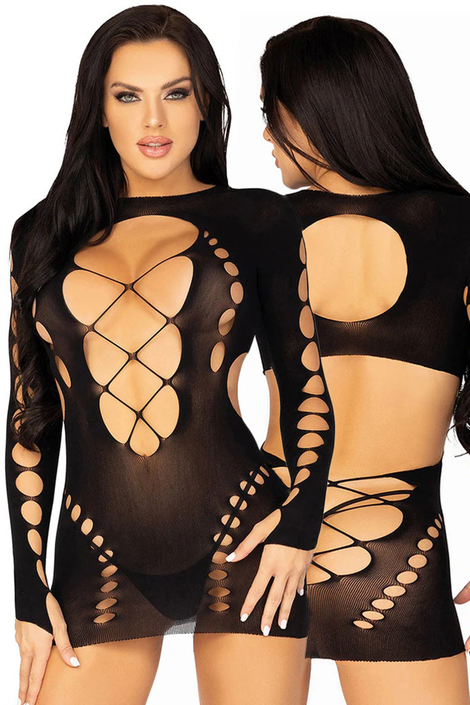 Leg Avenue Long Sleeve Cut Out Mini Dress
