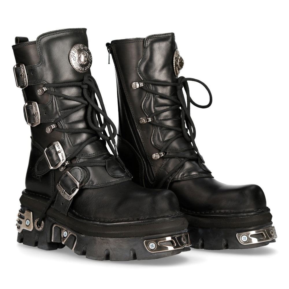 New Rock Shoes - Black High Tali Boots with Reactor Sole by Grin Entertainment Store