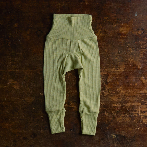 Baby Merino Wool/Cotton/Silk Pants - Green Melange