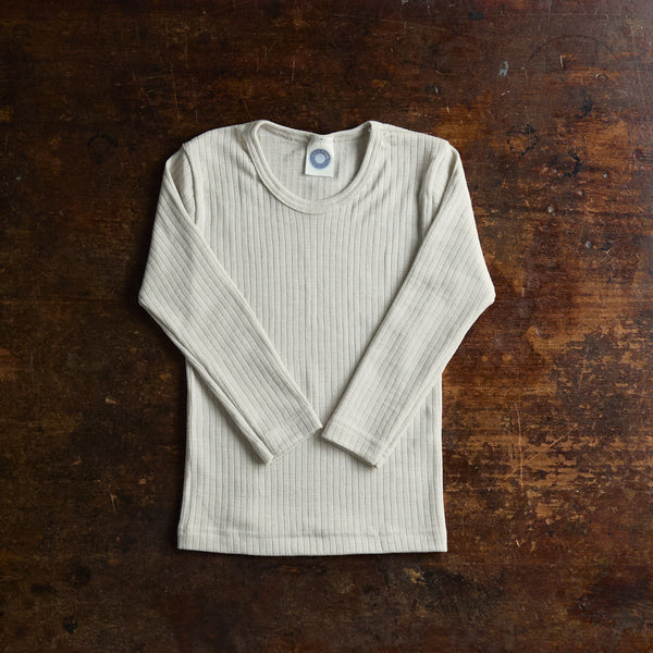 Merino Wool/Cotton/Silk LS Top - Natural