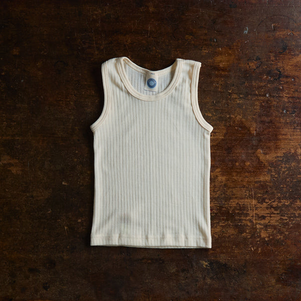 Merino Wool/Cotton/Silk Sleeveless Top - Natural
