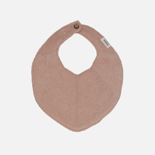 Cotton Knitted Fjola Bib - Old Rose