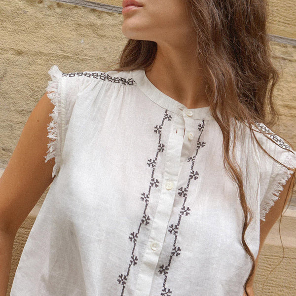 Women's Cotton Lore Sleeveless Shirt - Crudo