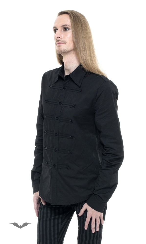 Queen of Darkness - Military style shirt with 3 rows buttons by Grin Entertainment Store