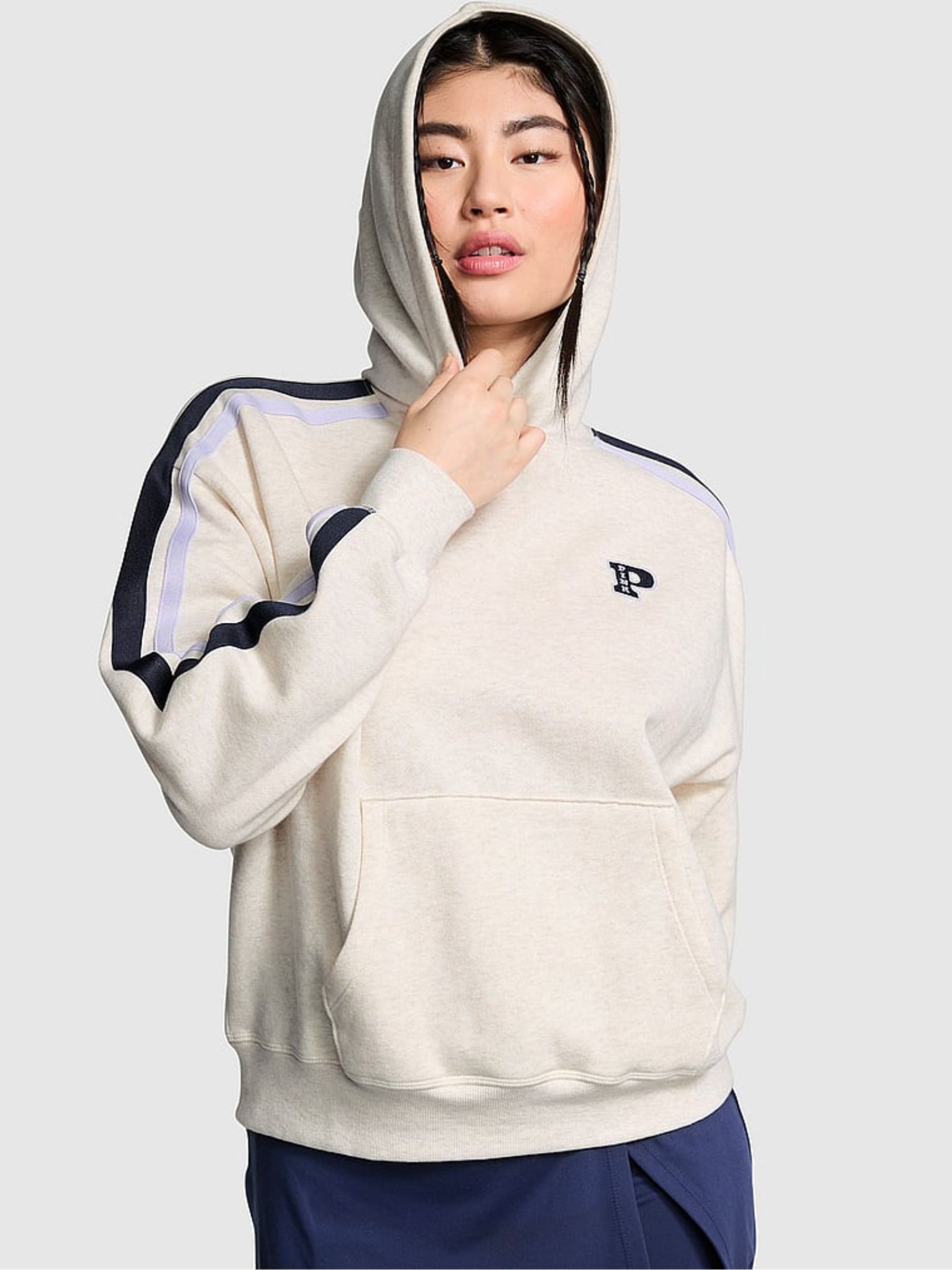 Heather Oatmeal Beige Pullover Fleece Hoodie