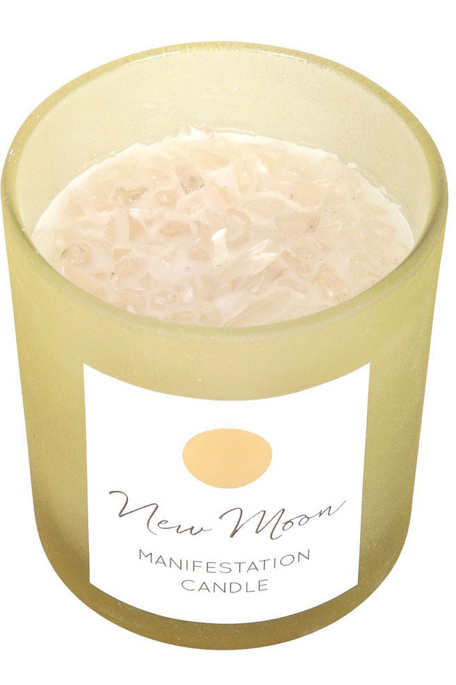 New Moon Wild Orange Manifestation Crystal Chip Candle