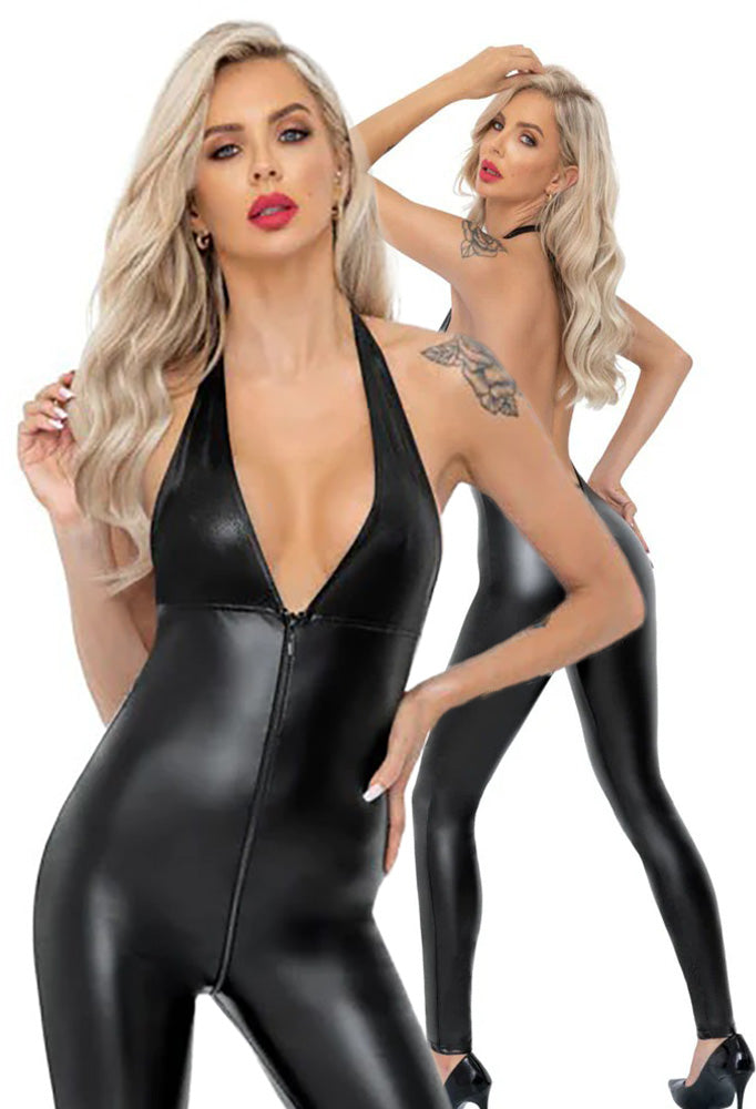 Noir Handmade Snake Skin Pattern Jumpsuit