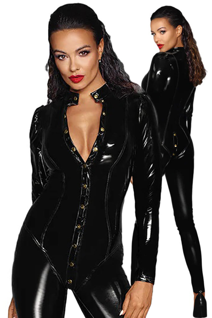 Noir Handmade Long Button Catsuit