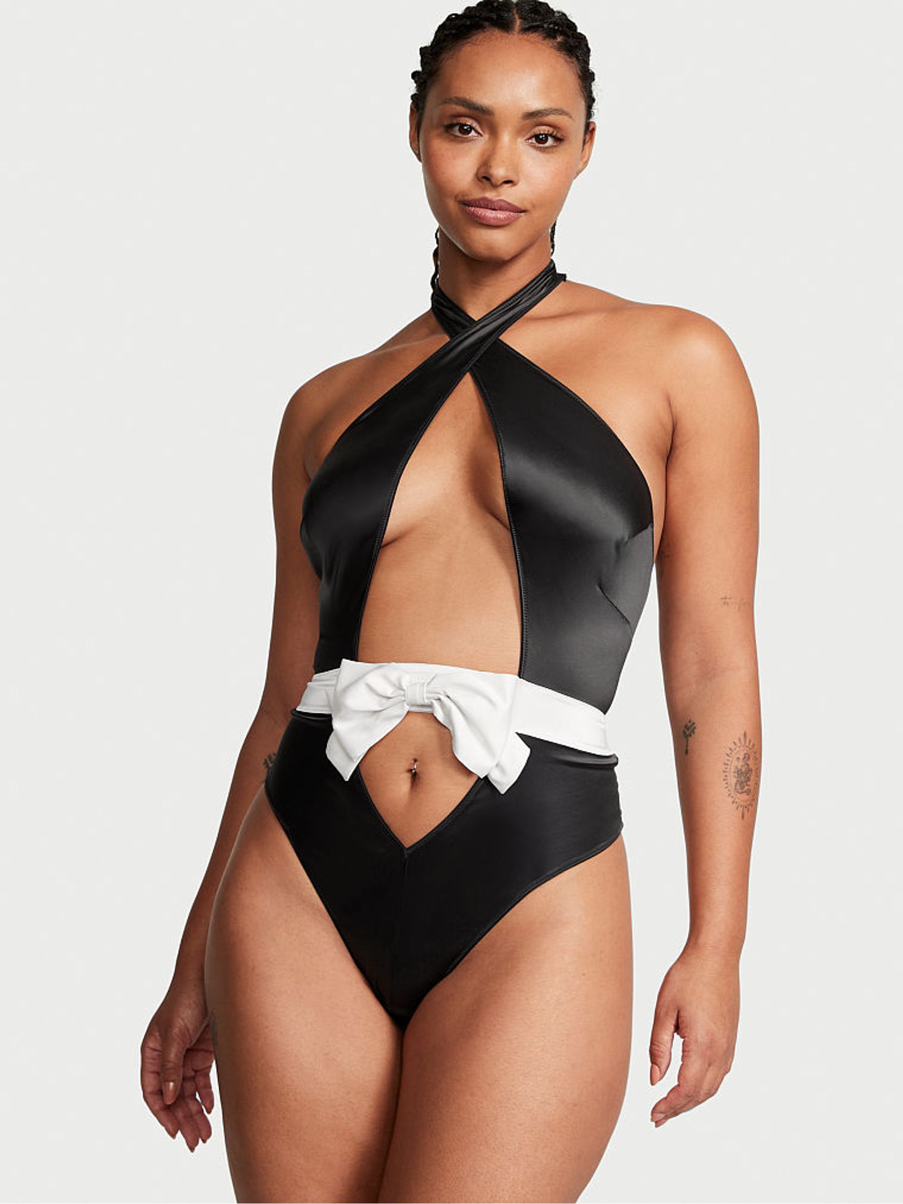 Black and White Candy Cane Dreams Bodysuit