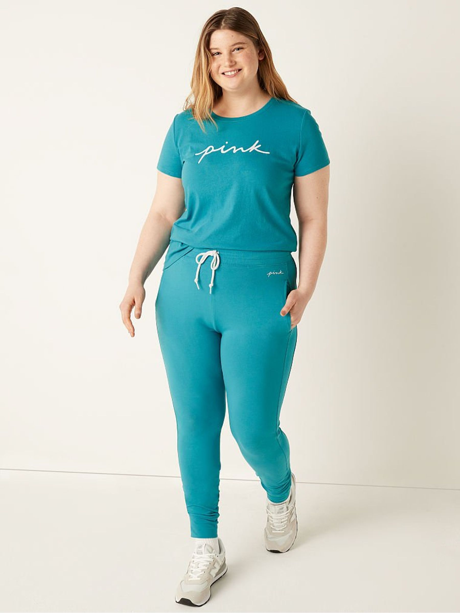 Timeless Steal Blue Cotton High Waist Full Length Campus Jogger
