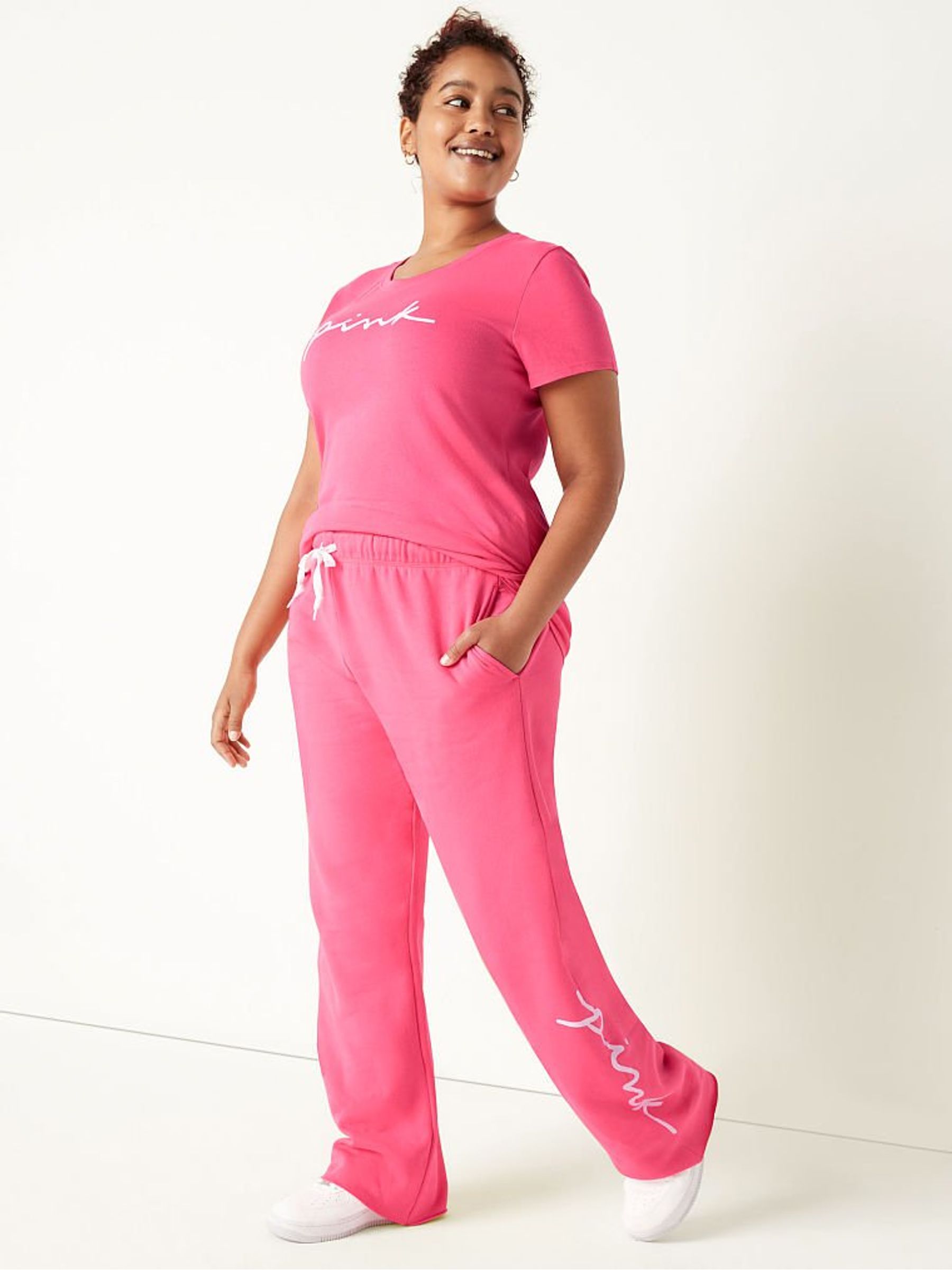 Capri Pink Script Logo Everyday Lounge Heritage Pant