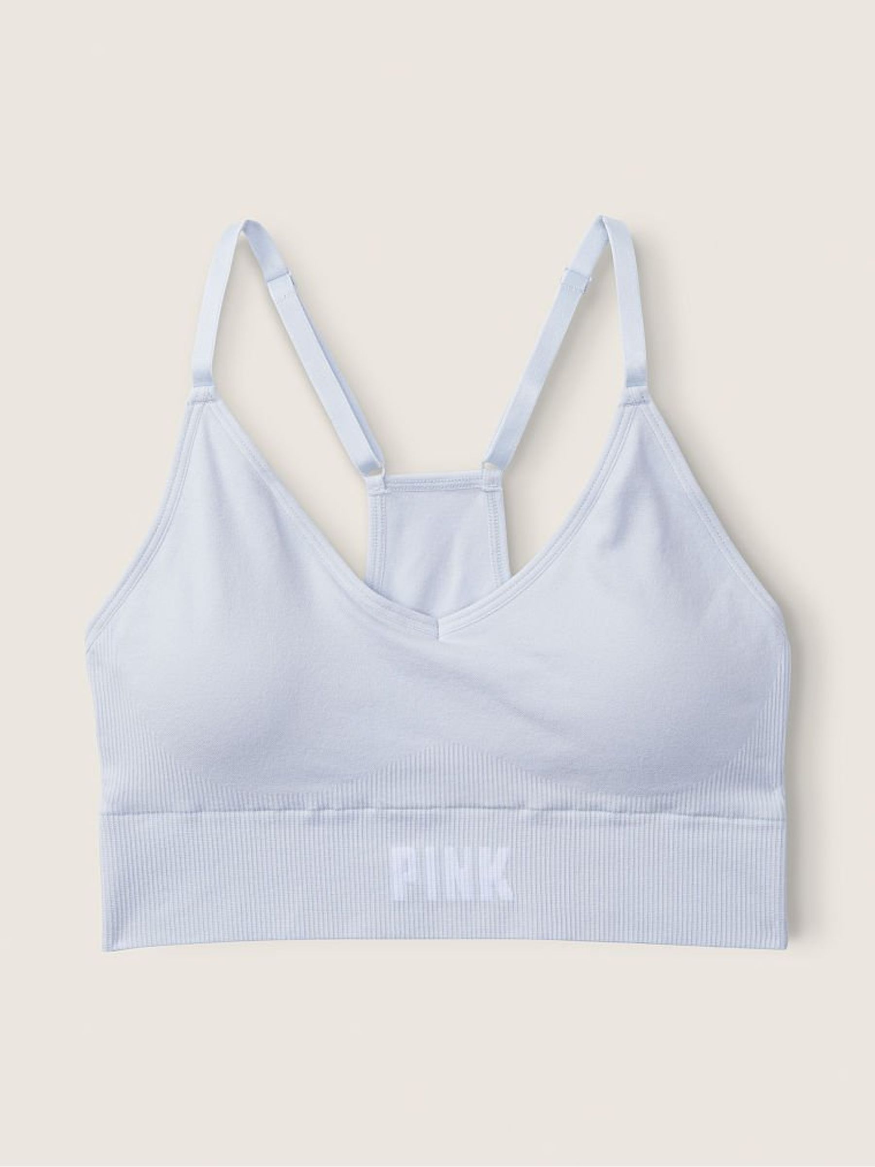 Arctic Ice Blue Seamless Lightly Lined Low Impact Sports Bra