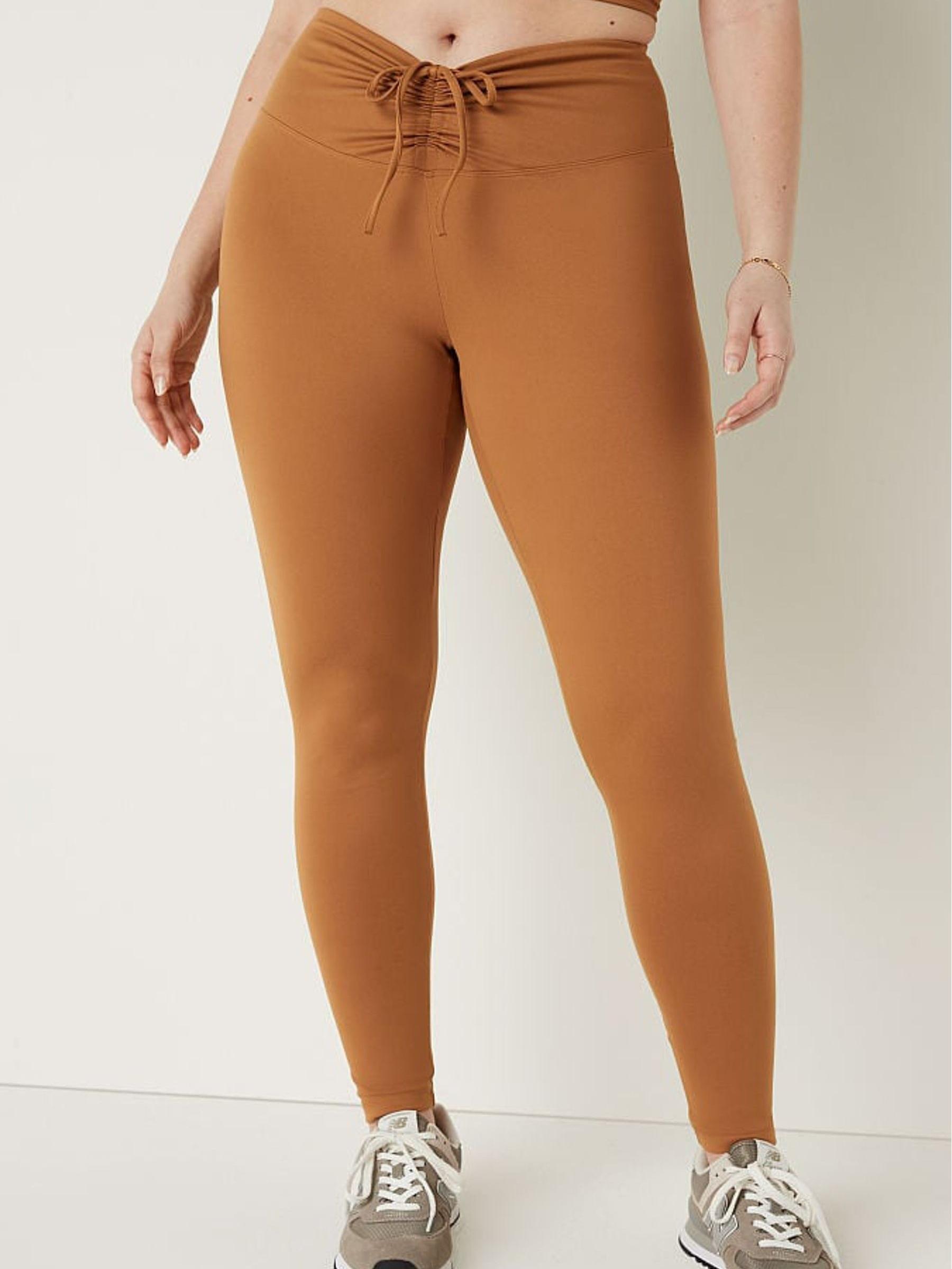 Warm Brown Adjustable Waist Ruched Leggings