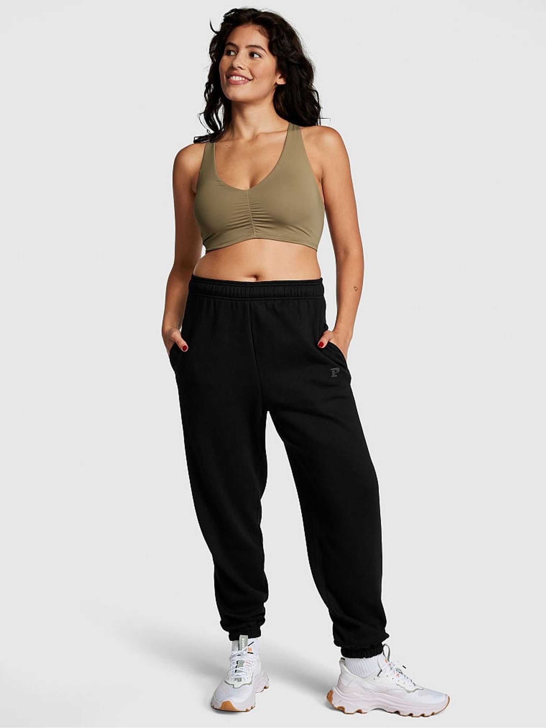 Pure Black Fleece Cuffed Jogger