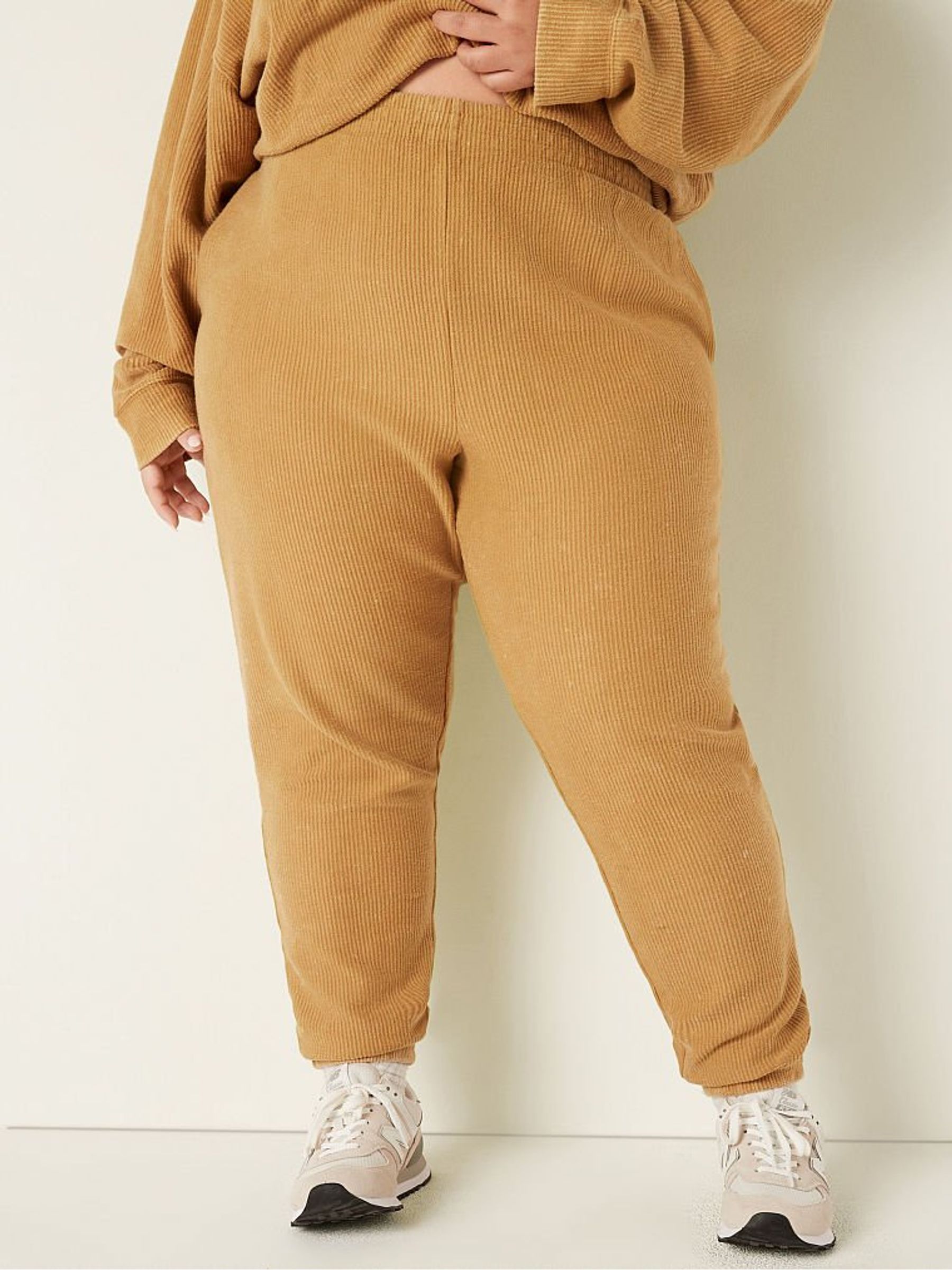 Blue Heavyweight Rib High Waist Jogger