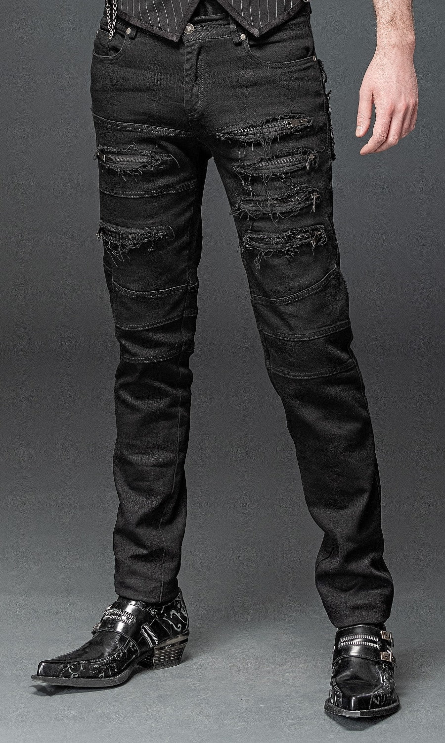 Queen of Darkness - Trousers with zips and decorative stitching by Grin Entertainment Store