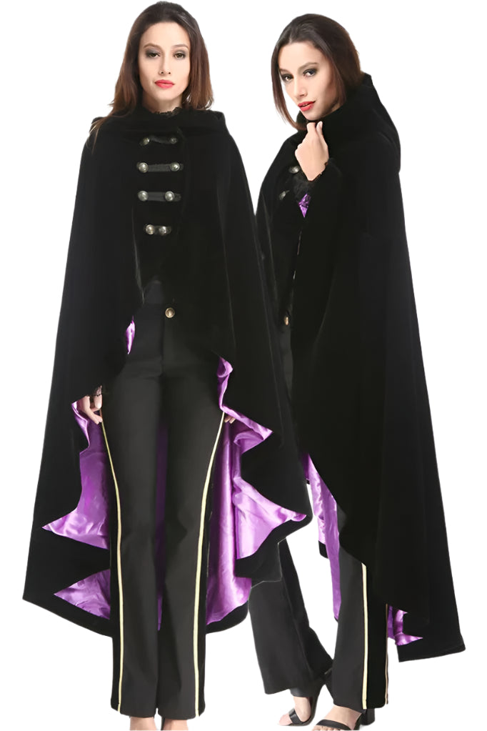 Pentagramme Black Velvet Cape Purple Lining