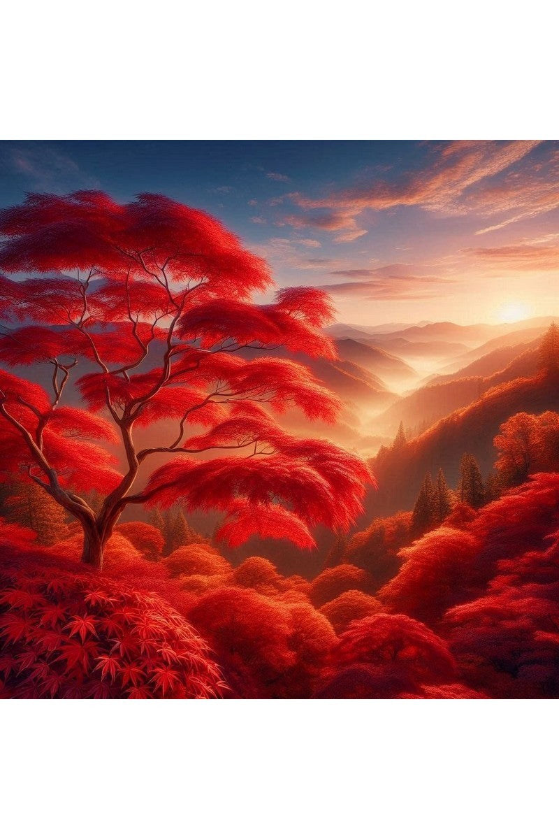 Oakhart Crimson Canopy Print