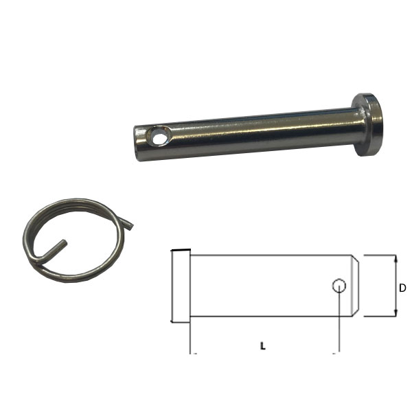 A4 Stainless Steel Clevis Pins & Split Rings