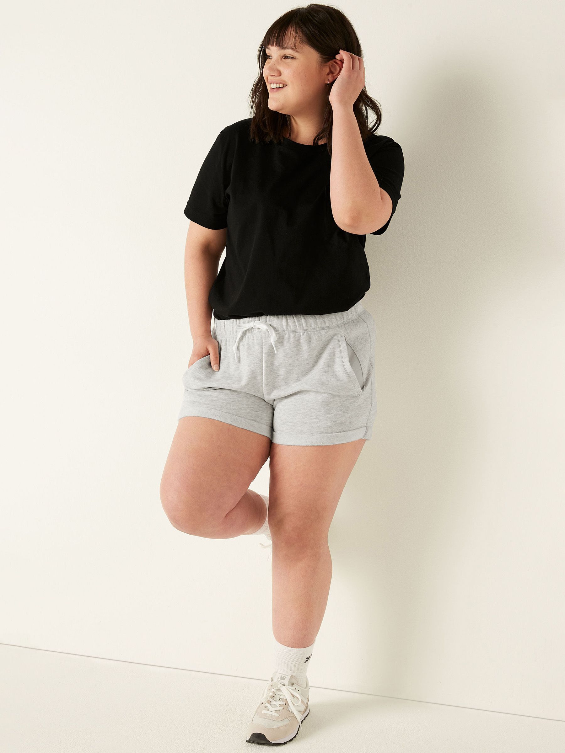 Heather Stone Grey Logo Lounge Short