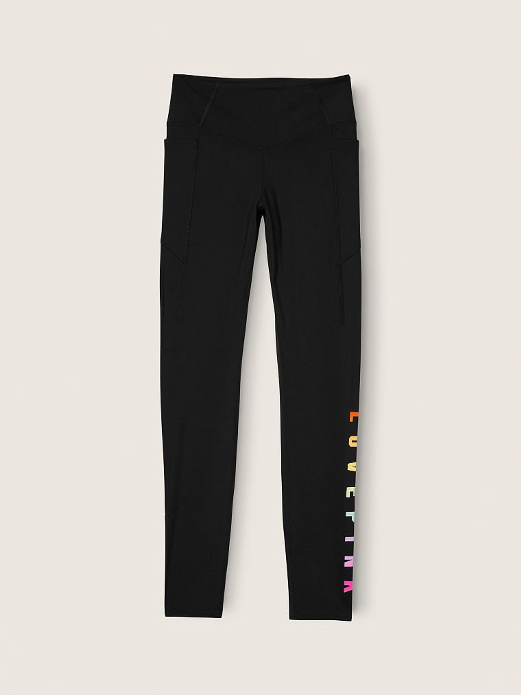 Pure Black With Rainbow Overt Graphic Ultimate High Waist Legging in Full Length