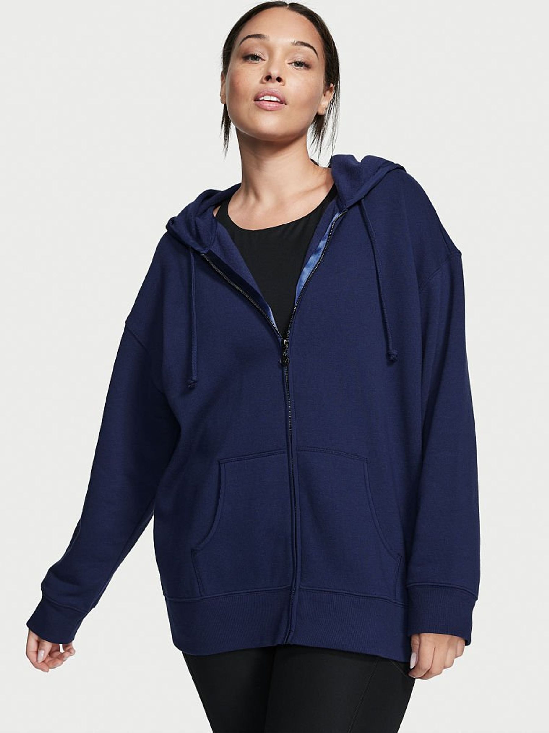Ensign Navy Blue Cotton Fleece FullZip Hoodie