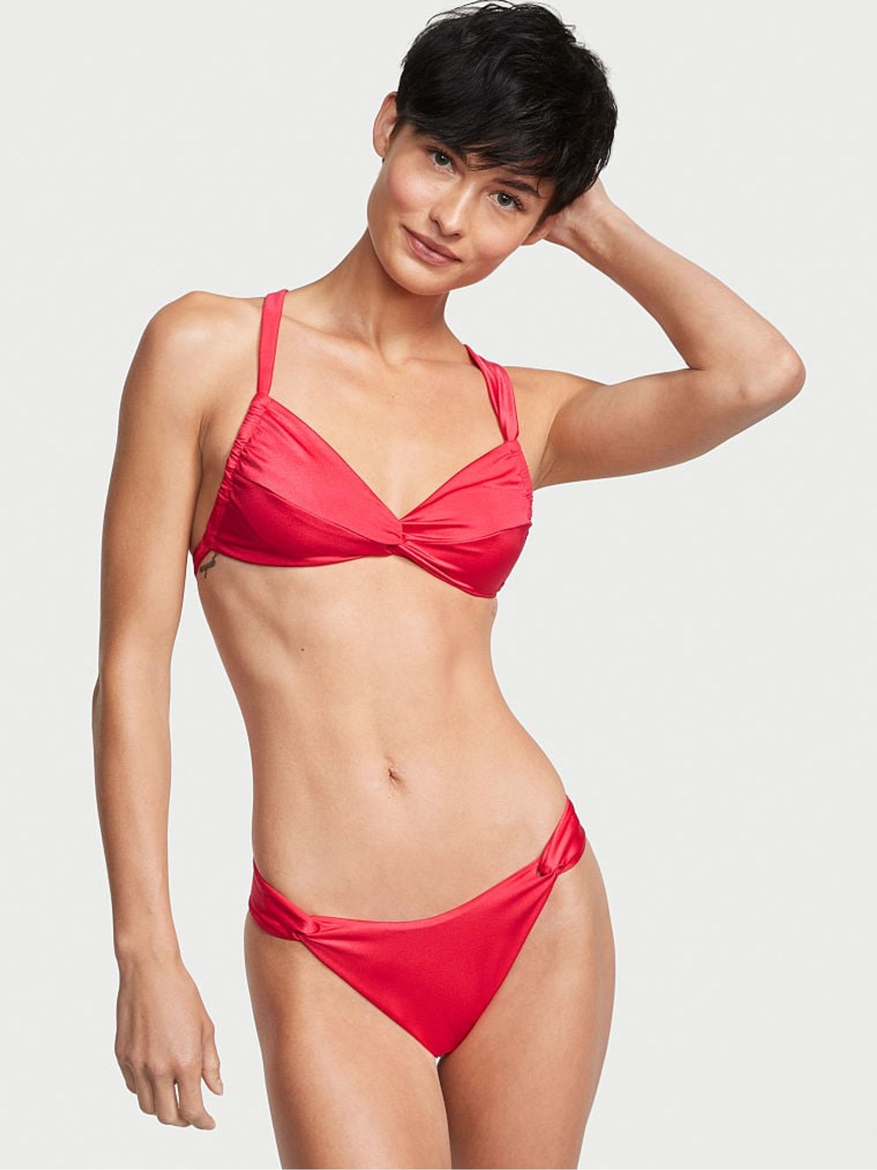 Wild Strawberry Pink Twist Multiway Halterneck Bikini Top
