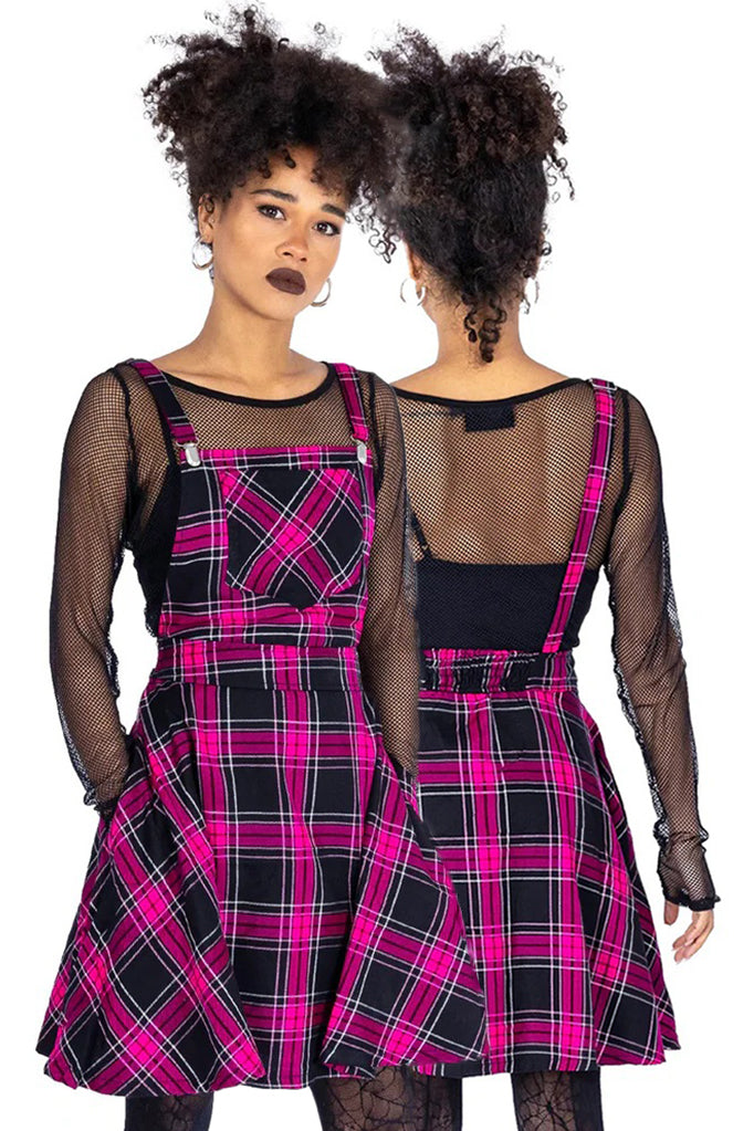 Rockabella Dark Pink Maeve Pinafore Dress