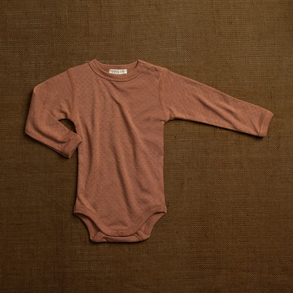 Merino Wool/Silk Pointelle Body - Rosewood
