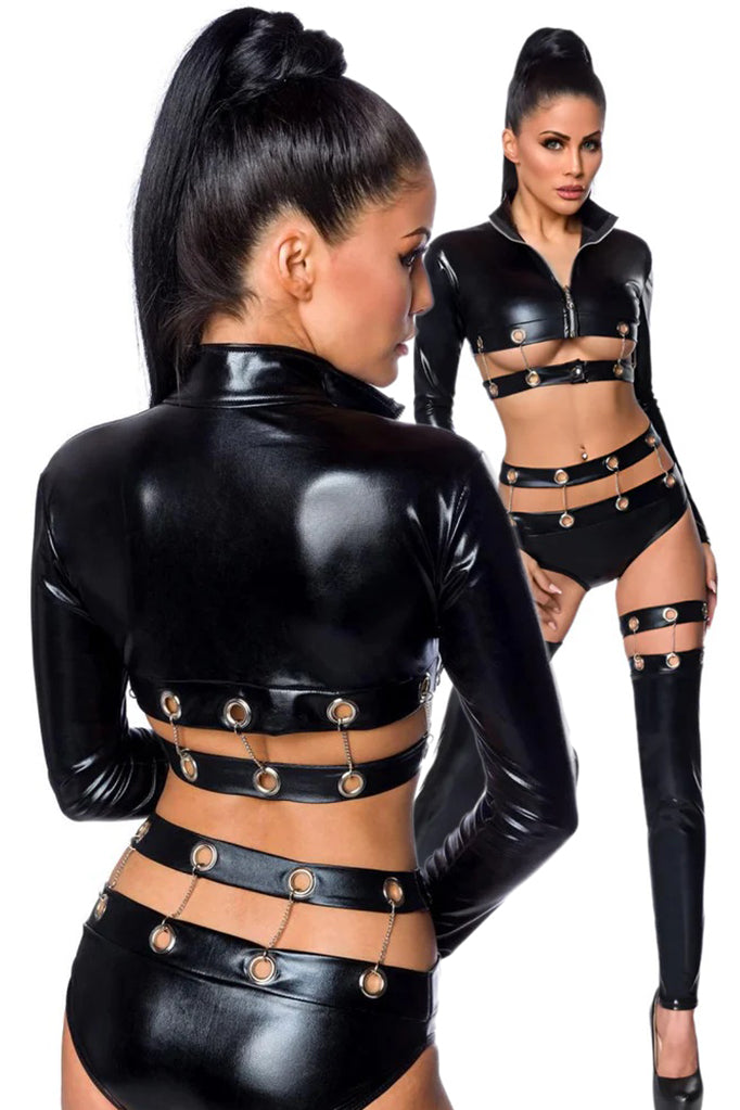 Saresia Dancewear Metal Wetlook Set