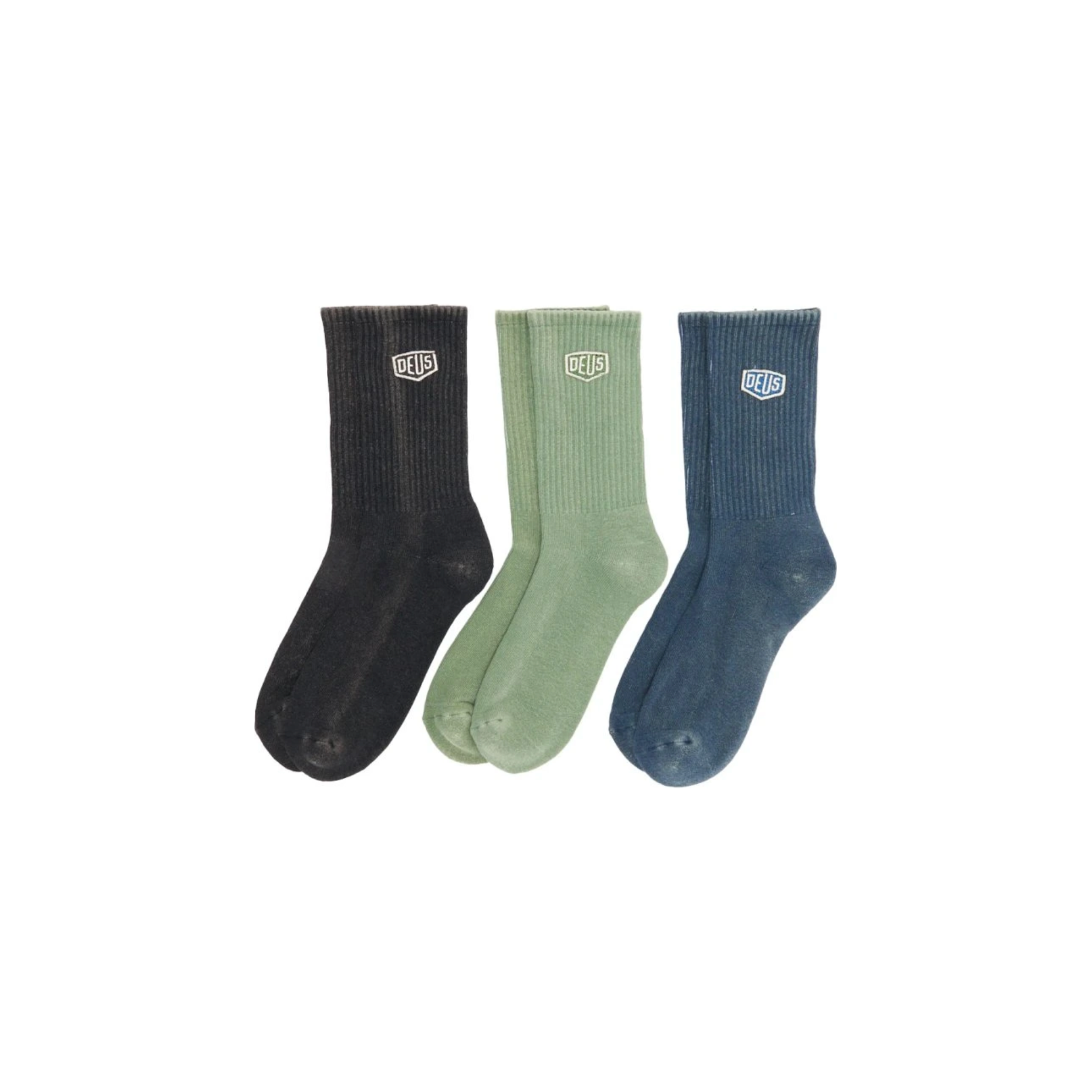 Deus Ex Machina Shield Garment Dyed Socks 3 Pack - Multi