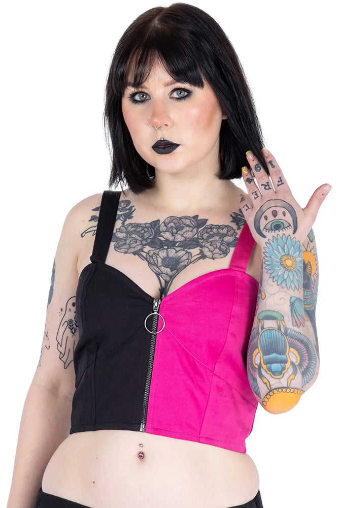 Vixxsin Manic Top Black/Pink