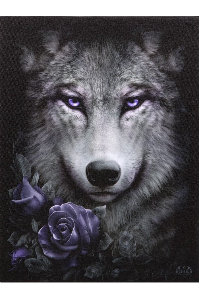 Wolf Roses Canvas Plaque