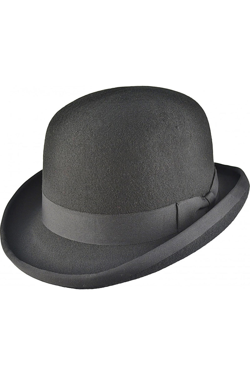 Black Wool Felt Steampunk Bowler Hat