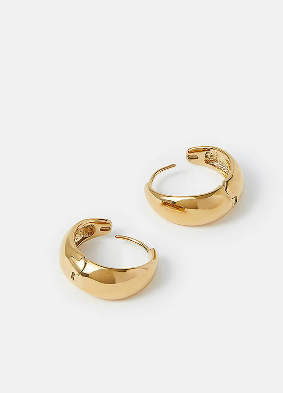 Accessorize 14ct Gold-Plated Clasp Hoop Earrings