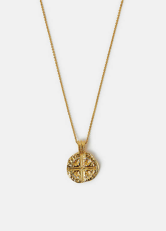 Accessorize 14ct Gold-Plated Coin Pendant Necklace