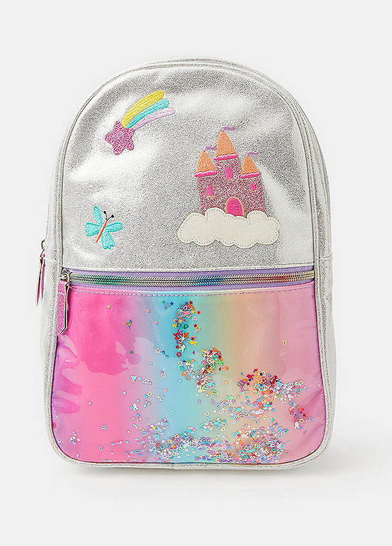 Accessorize Girls Rainbow Butterfly Glitter Backpack