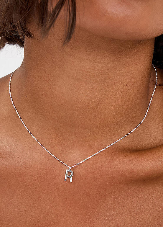Accessorize Sterling Silver Initial Pendant Necklace