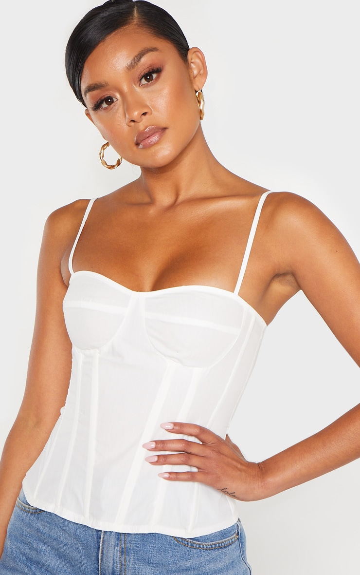 White Structured Corset Top