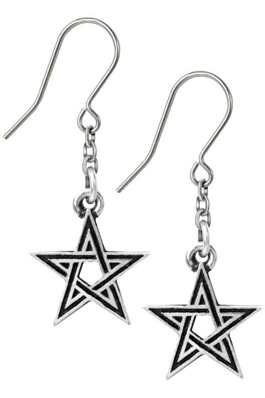 Alchemy Gothic Black Star Earrings E395