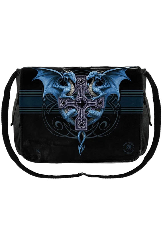 Anne Stokes Messenger Bag, Dragon Duo Blue/Black