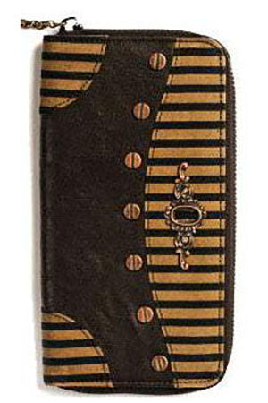 Banned Brown Striped Steampunk Wallet