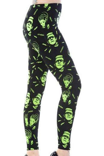 Banned Black and Green Frankenstein Leggings