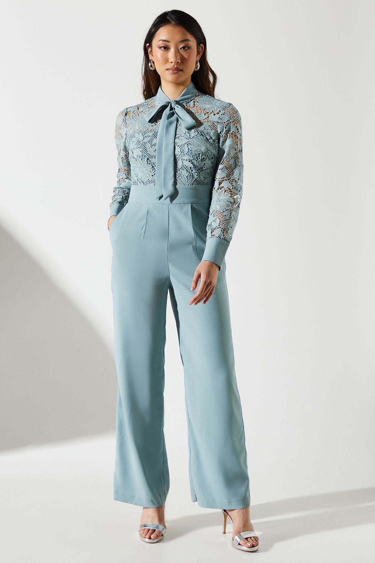 Lace Tie Neck Jumpsuit