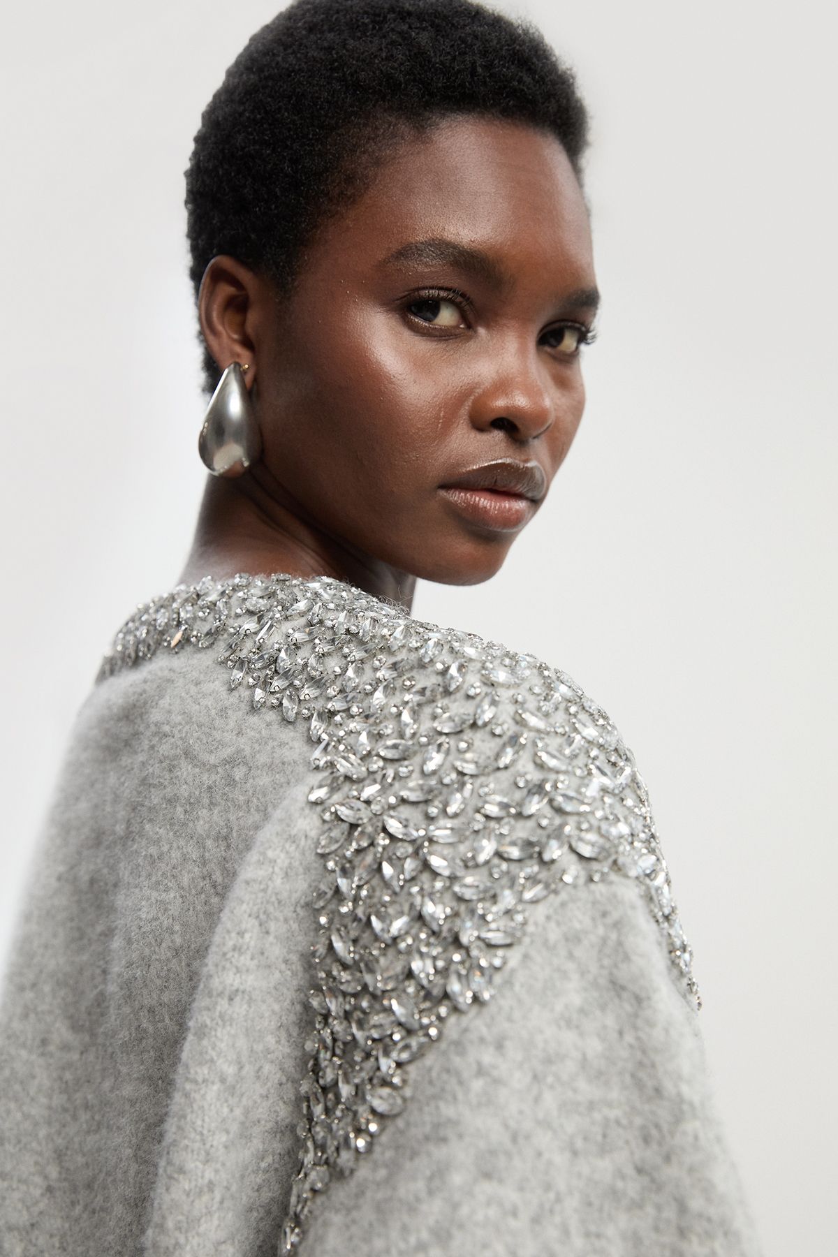 Embellished Trim Cosy Knit Jumper