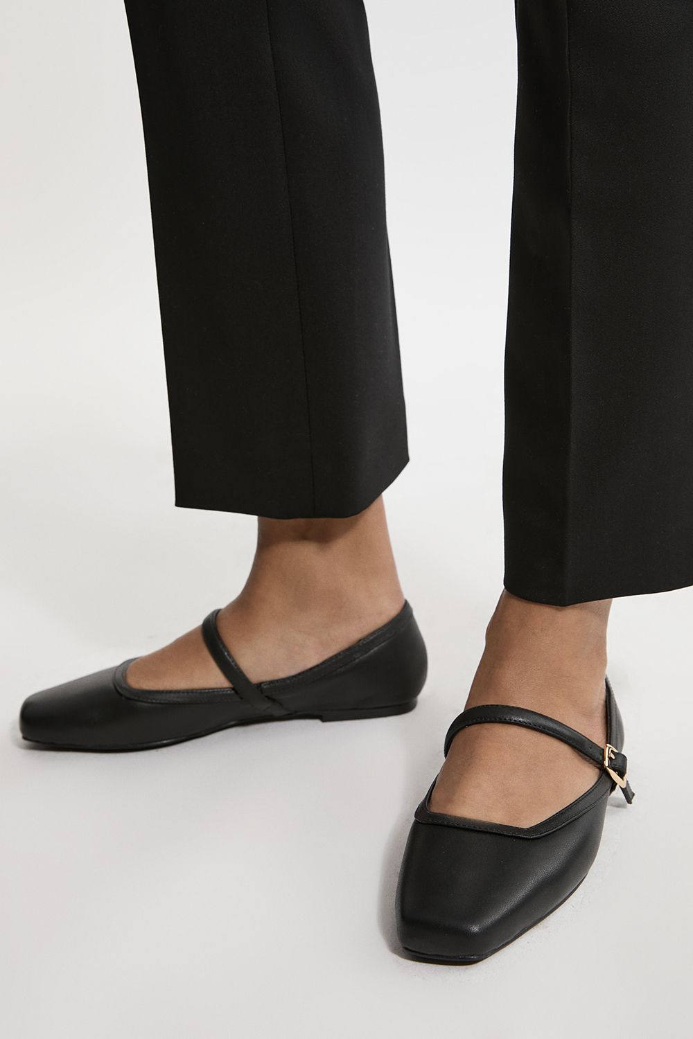 Leather Flat Square Toe Mary Jane