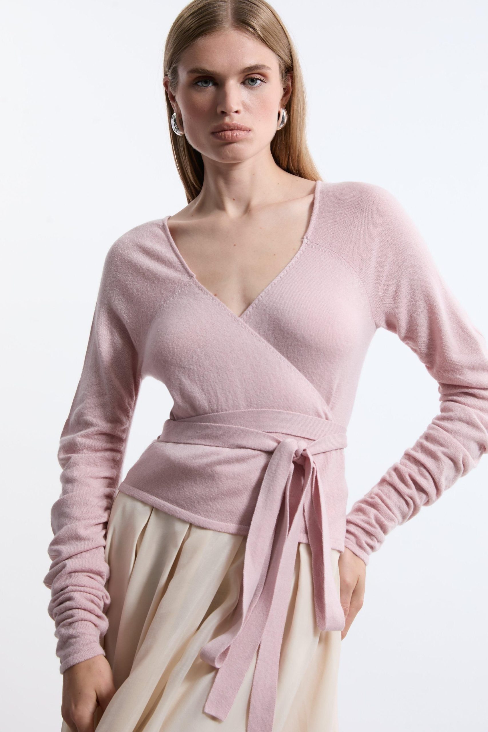Alpaca Wool Ballet Wrap Knit Top