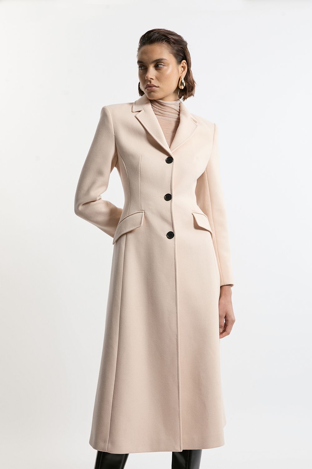 Tall Premium Italian Manteco Wool Full Skirted Tailored Midaxi Coat