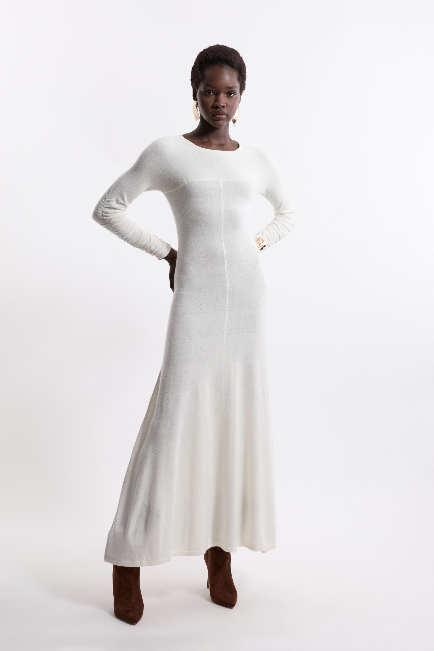 Wool Cashmere Knit Ballet Maxi Dress