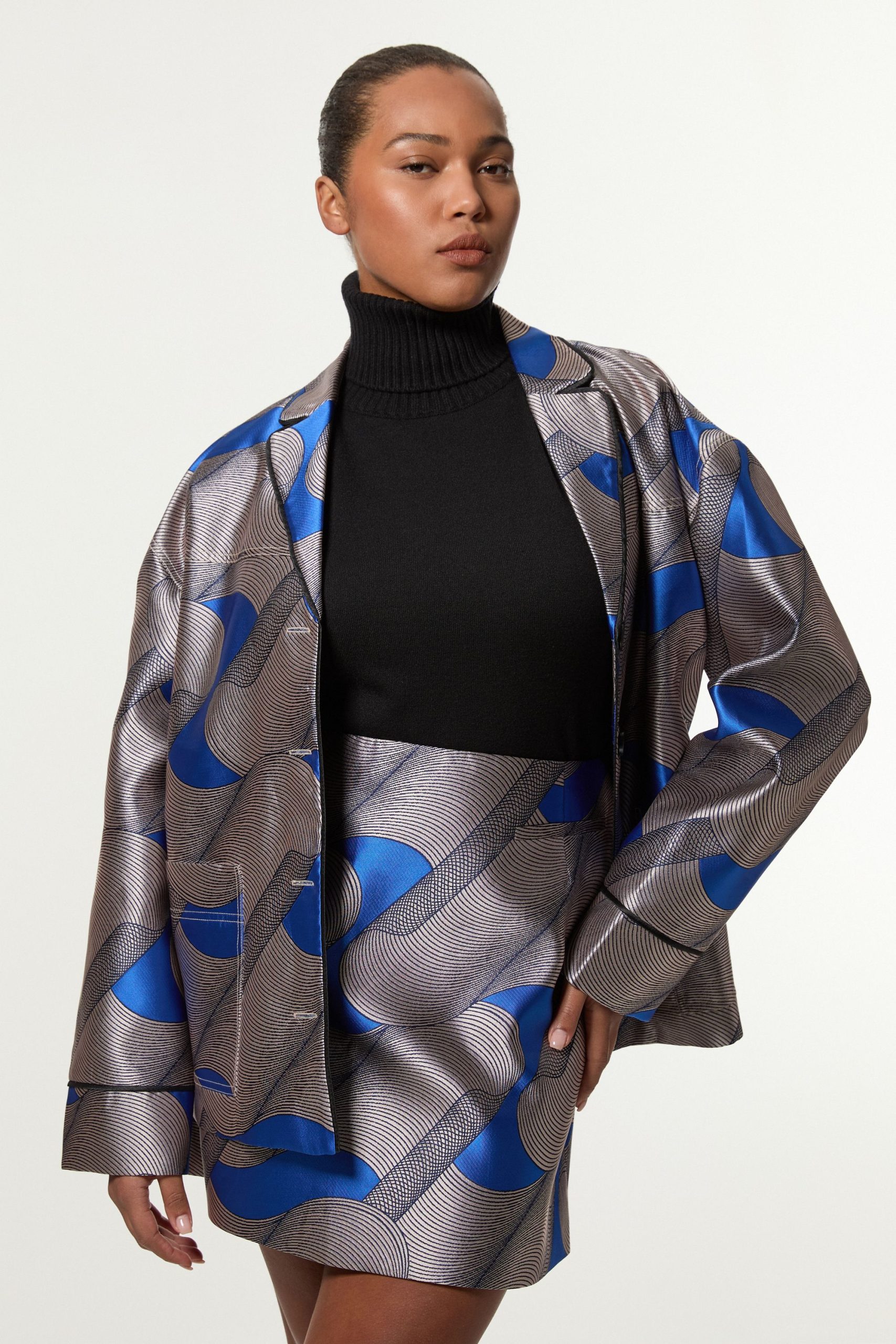 Amelia Graham Plus Size Printed Tailored Mini Skirt